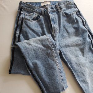 Blue Pacsun jeans with a black stripe down the side